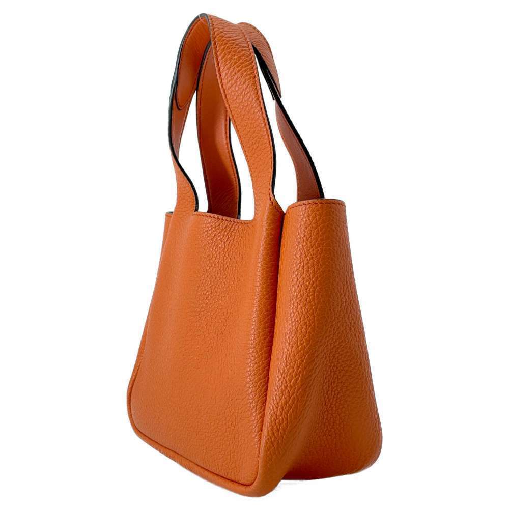 Prada Shoulder leather Bag Handbag Leather grained orange